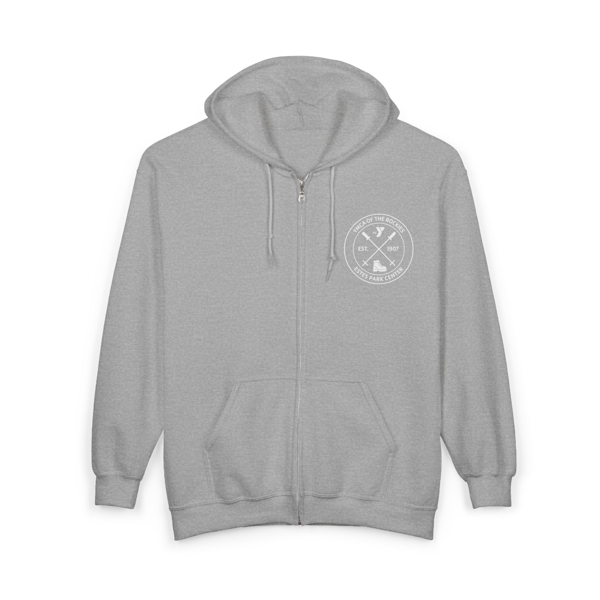 Estes Park Center Compass Logo Full‑Zip Hooded Sweatshirt