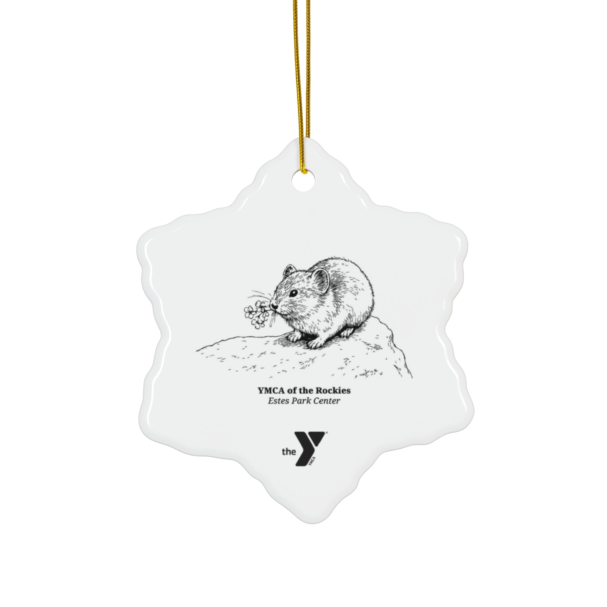 Estes Park Center Pika Ceramic Ornament, 3 Shapes