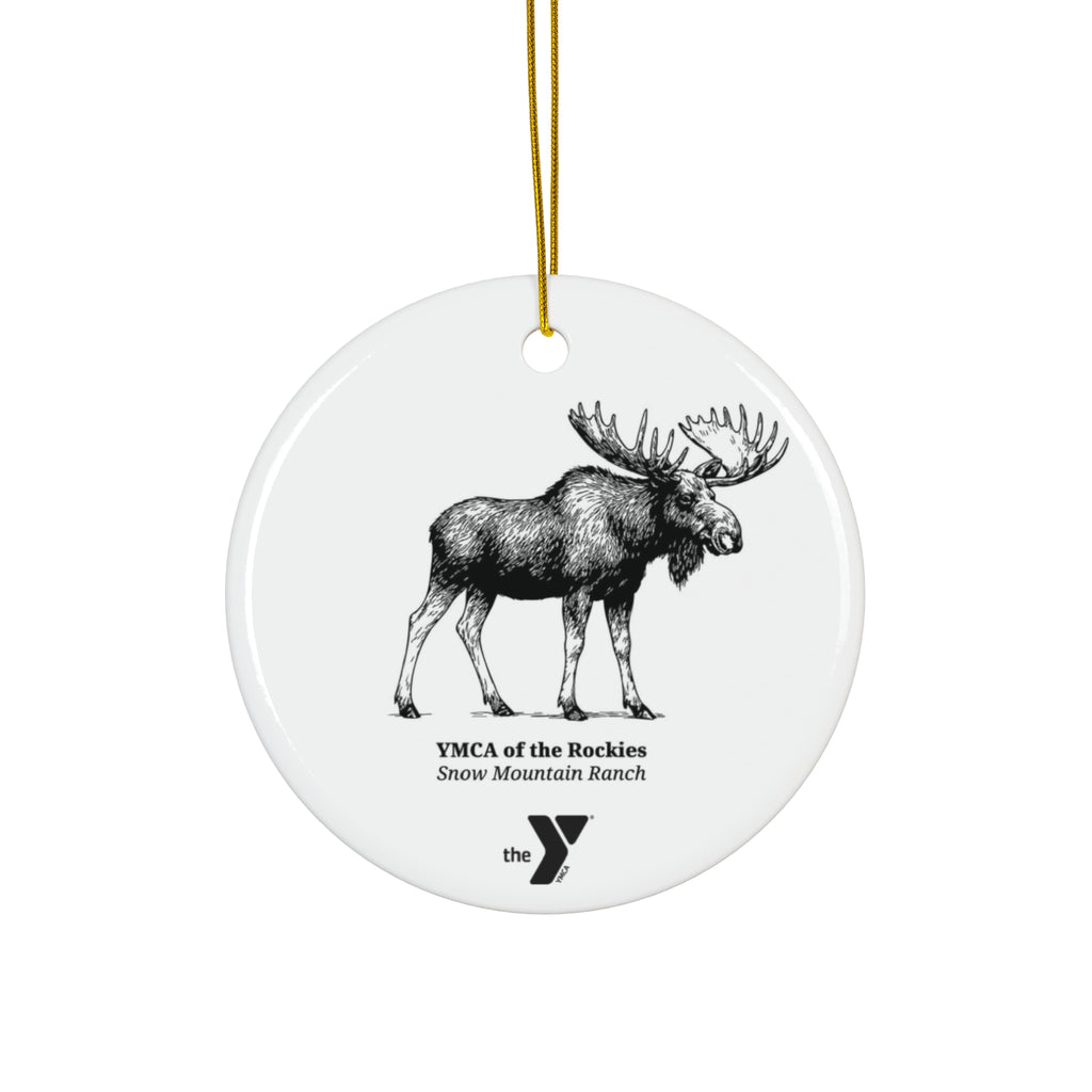 Snow Mountain Ranch Moose Ceramic Ornament, 2 Shapes