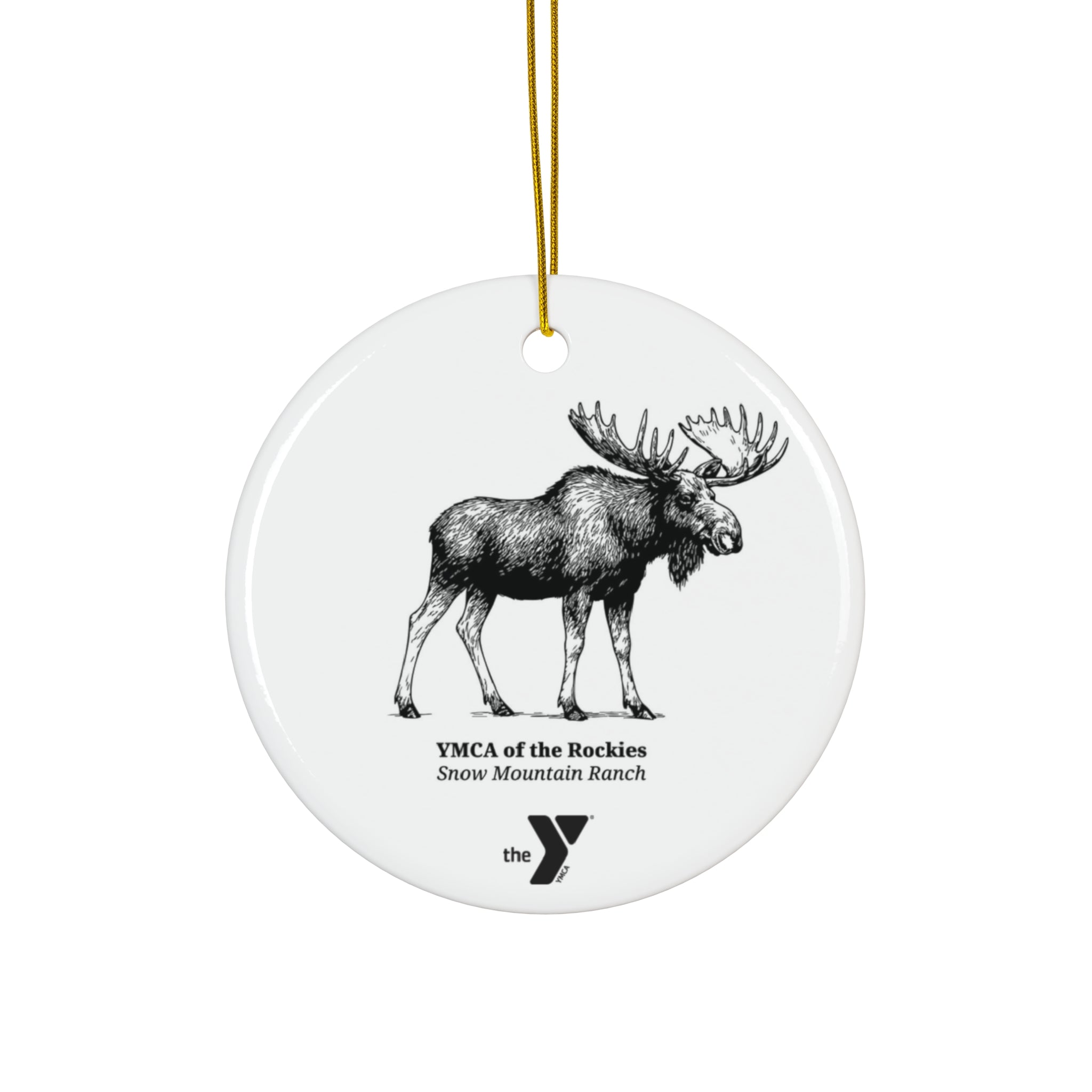 Snow Mountain Ranch Moose Ceramic Ornament, 2 Shapes