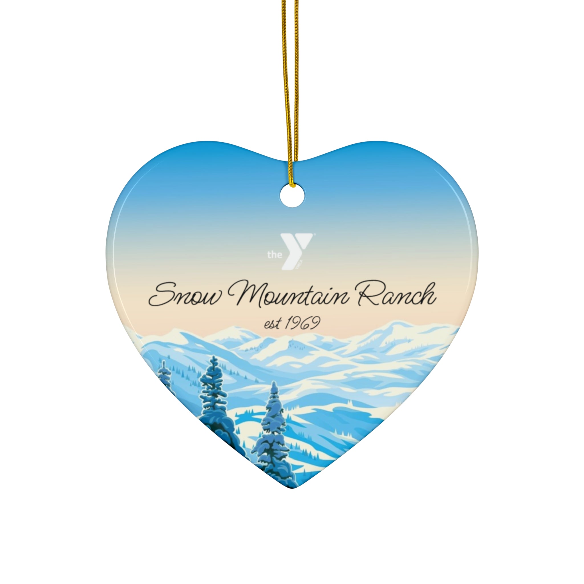 Snow Mountain Ranch Winter Ceramic Ornament, 3 Shapes