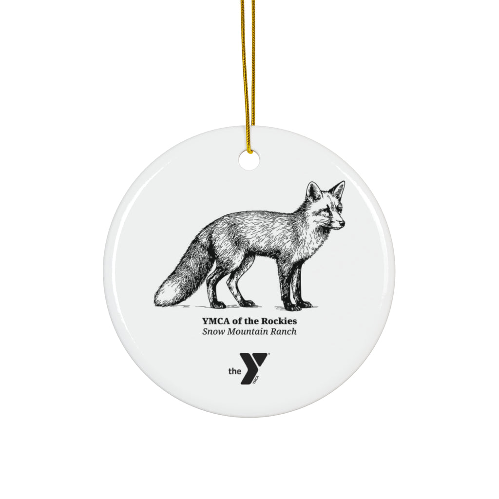 Snow Mountain Ranch Fox Ceramic Ornament, 3 Shapes