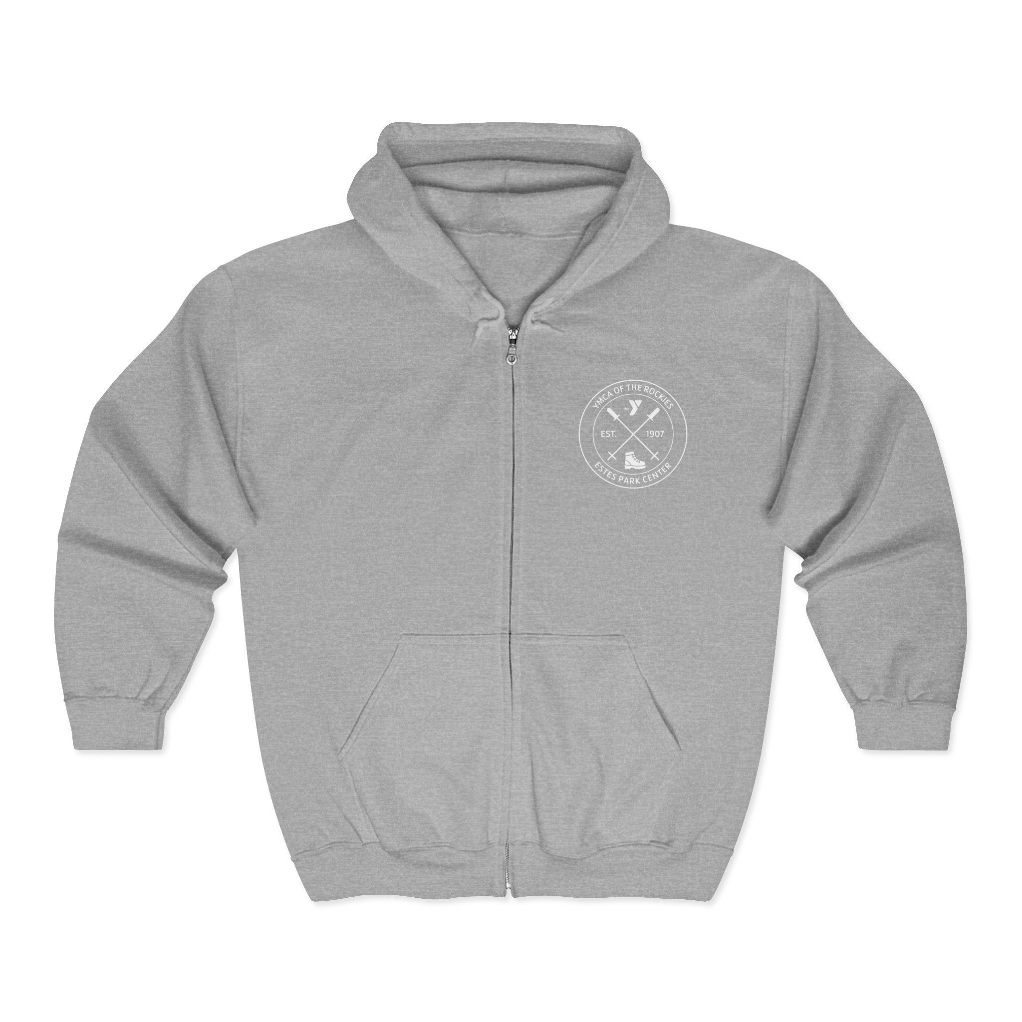Estes Park Center Compass Logo Full‑Zip Hooded Sweatshirt