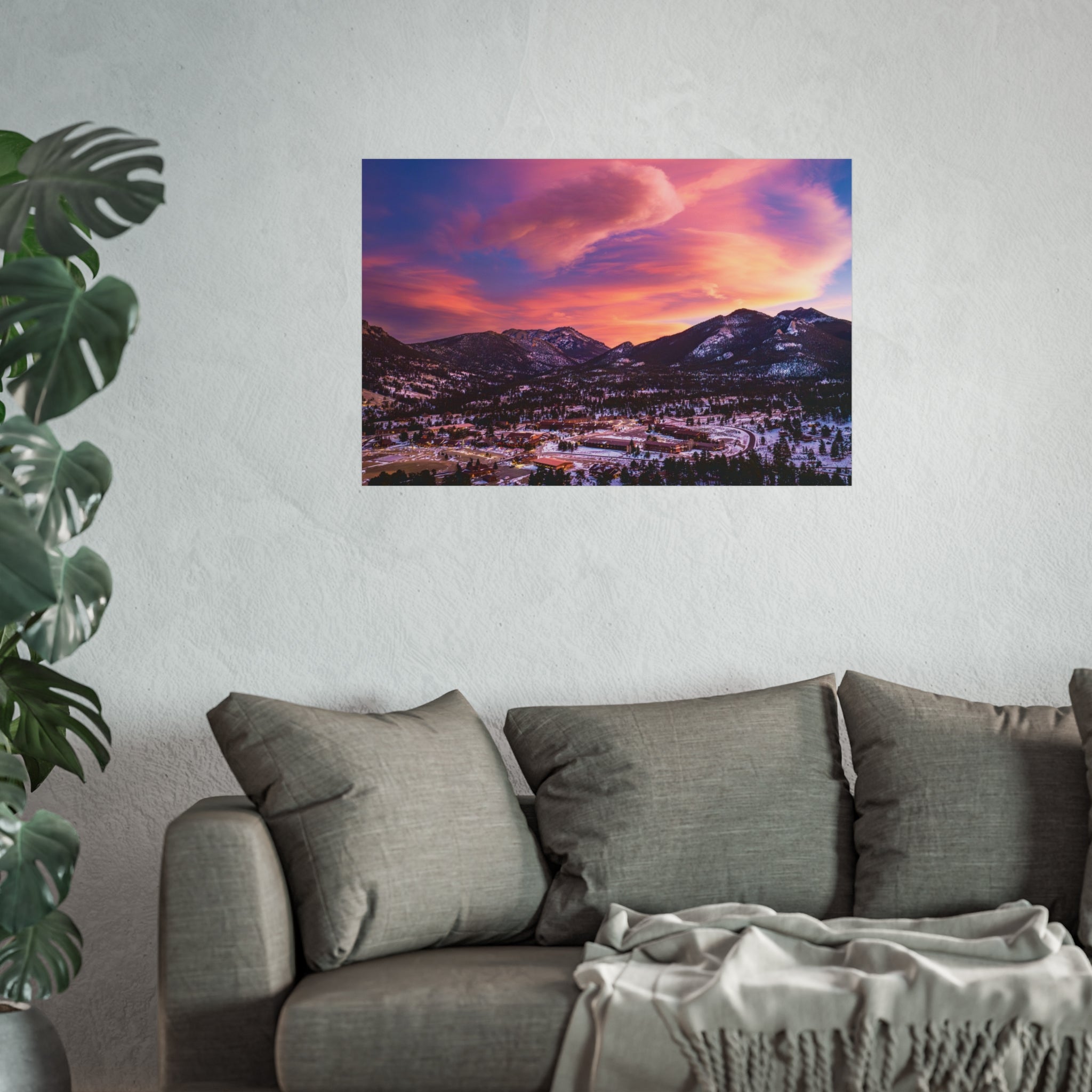 Winter Sunset at Estes Park Center Fine Art Poster, Nature Decor, Landscape Wall Art, Living Room Art, Home Office Print