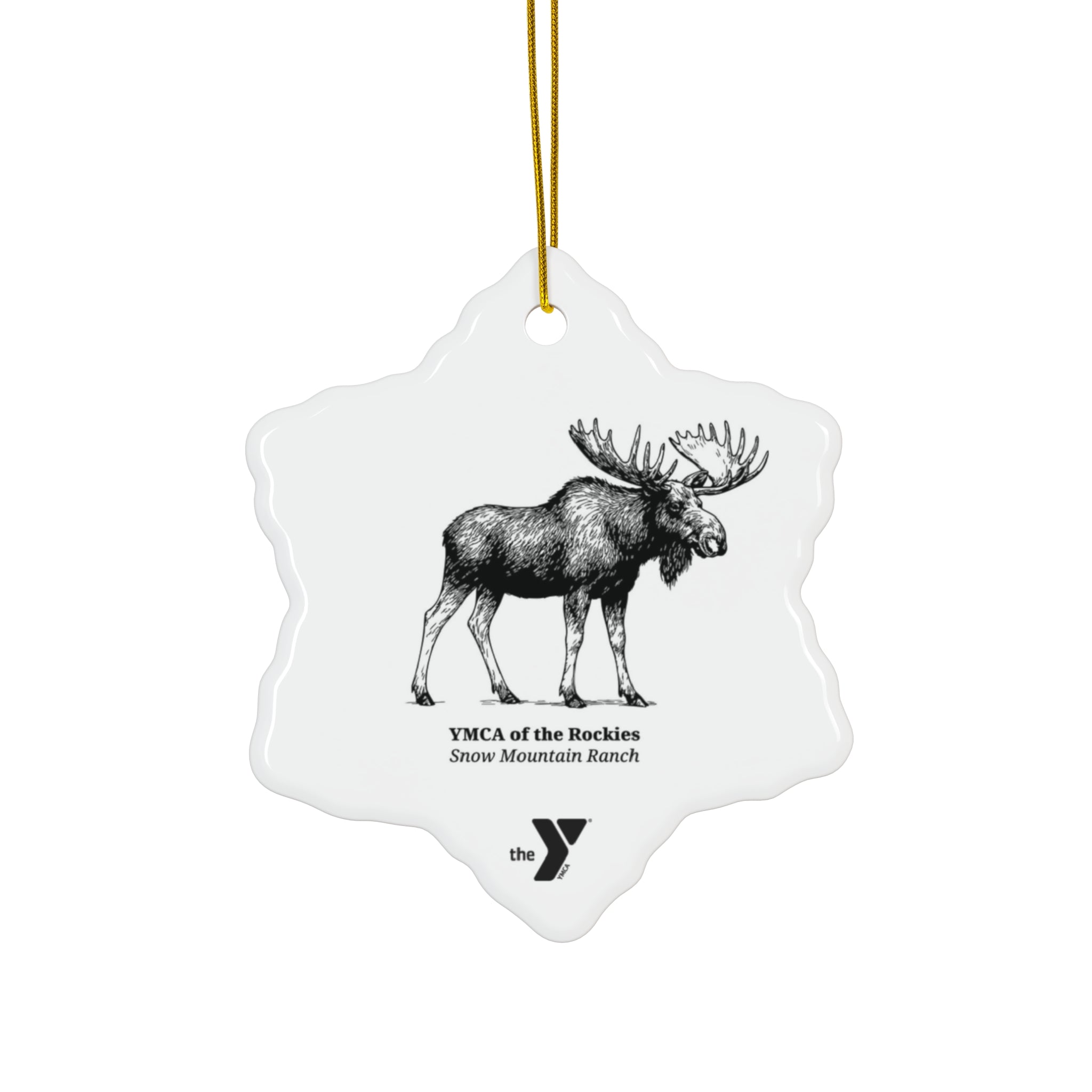 Snow Mountain Ranch Moose Ceramic Ornament, 2 Shapes