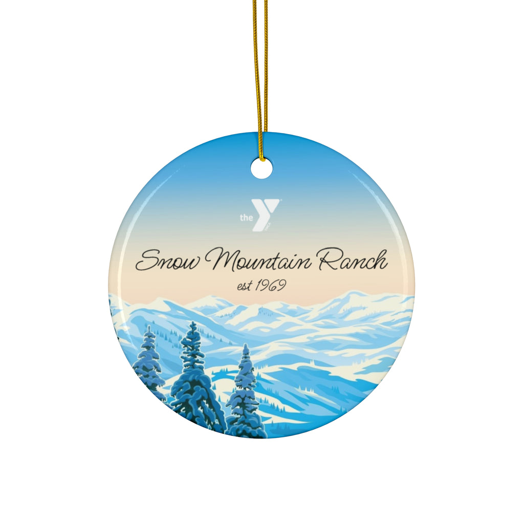 Snow Mountain Ranch Winter Ceramic Ornament, 3 Shapes