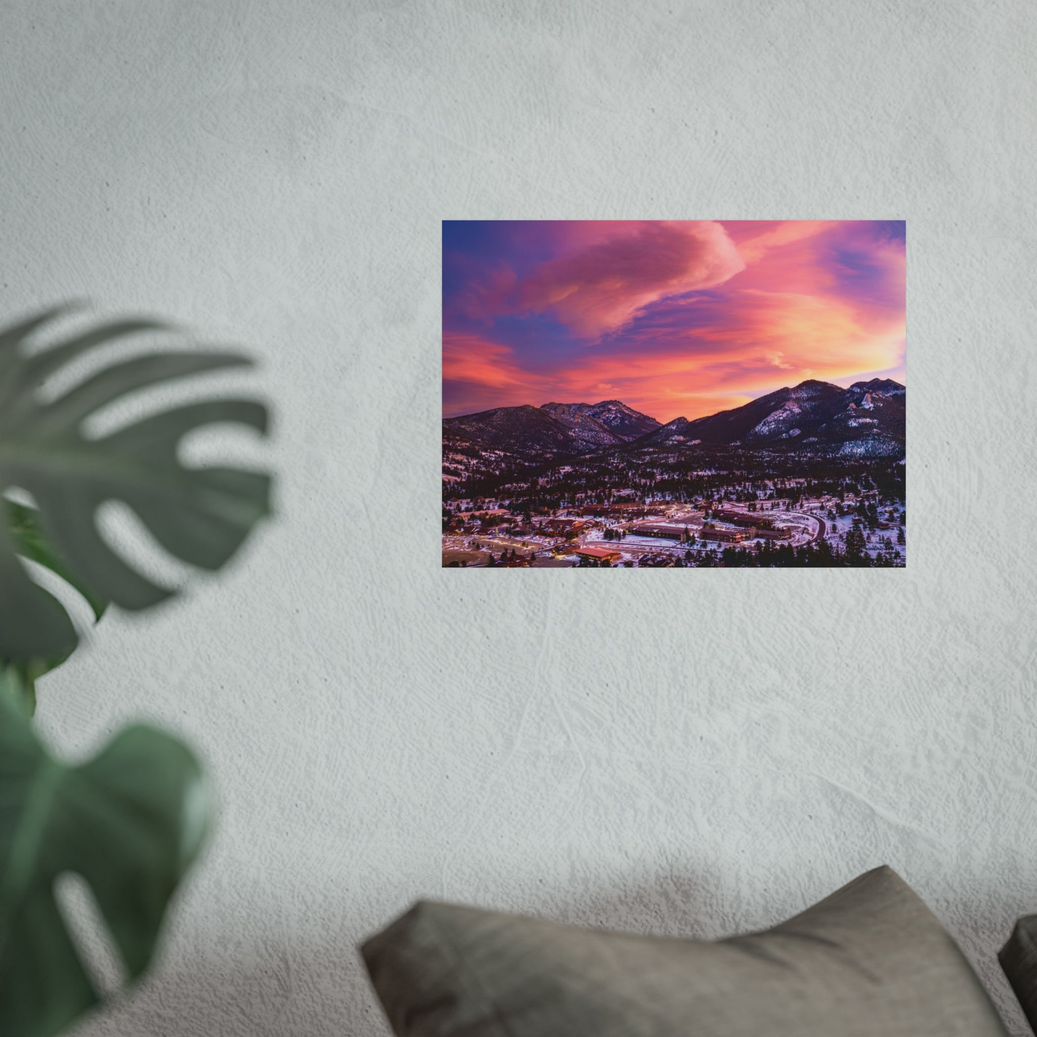 Winter Sunset at Estes Park Center Fine Art Poster, Nature Decor, Landscape Wall Art, Living Room Art, Home Office Print