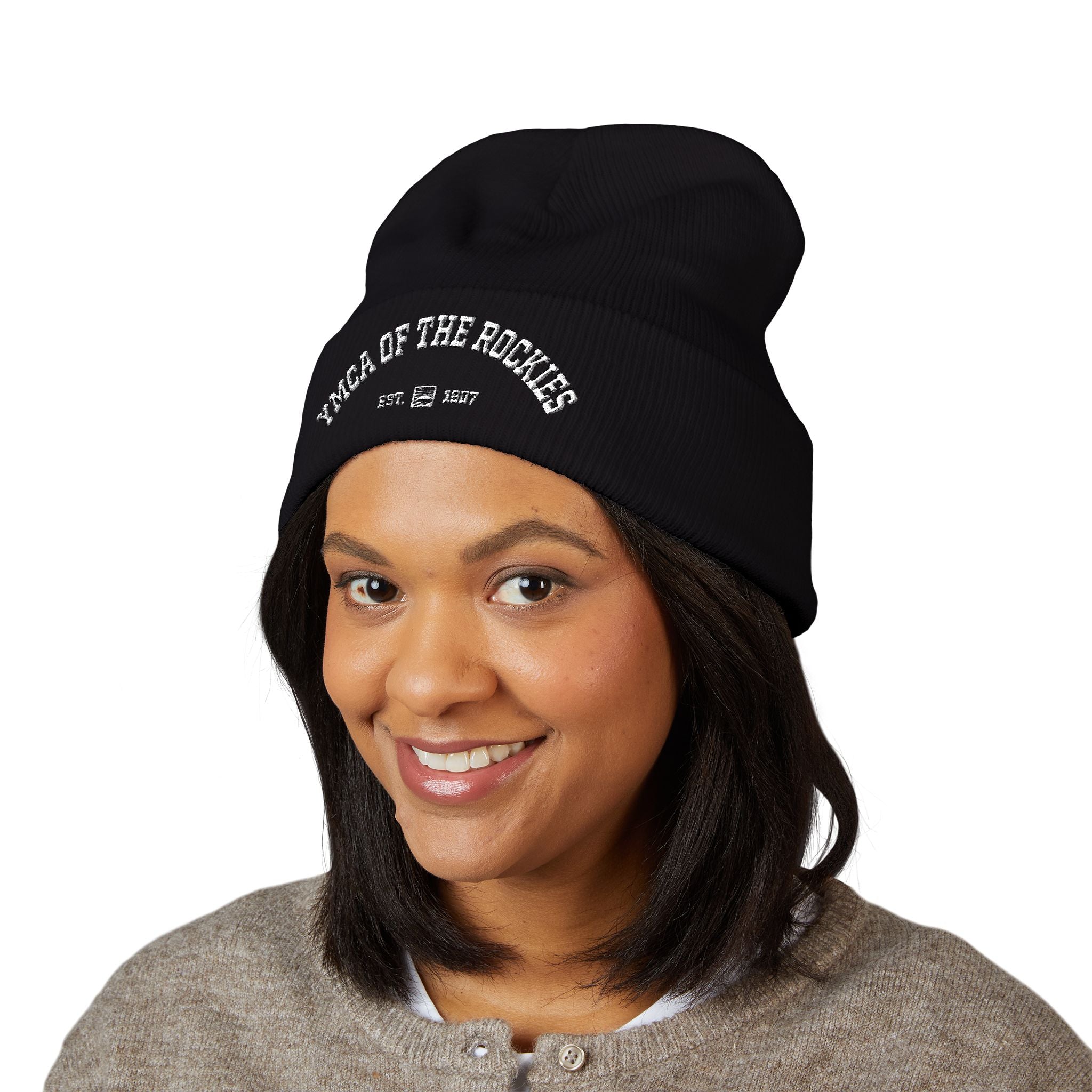 Cozy Embroidered YMCA of the Rockies Cuff Winter Hat