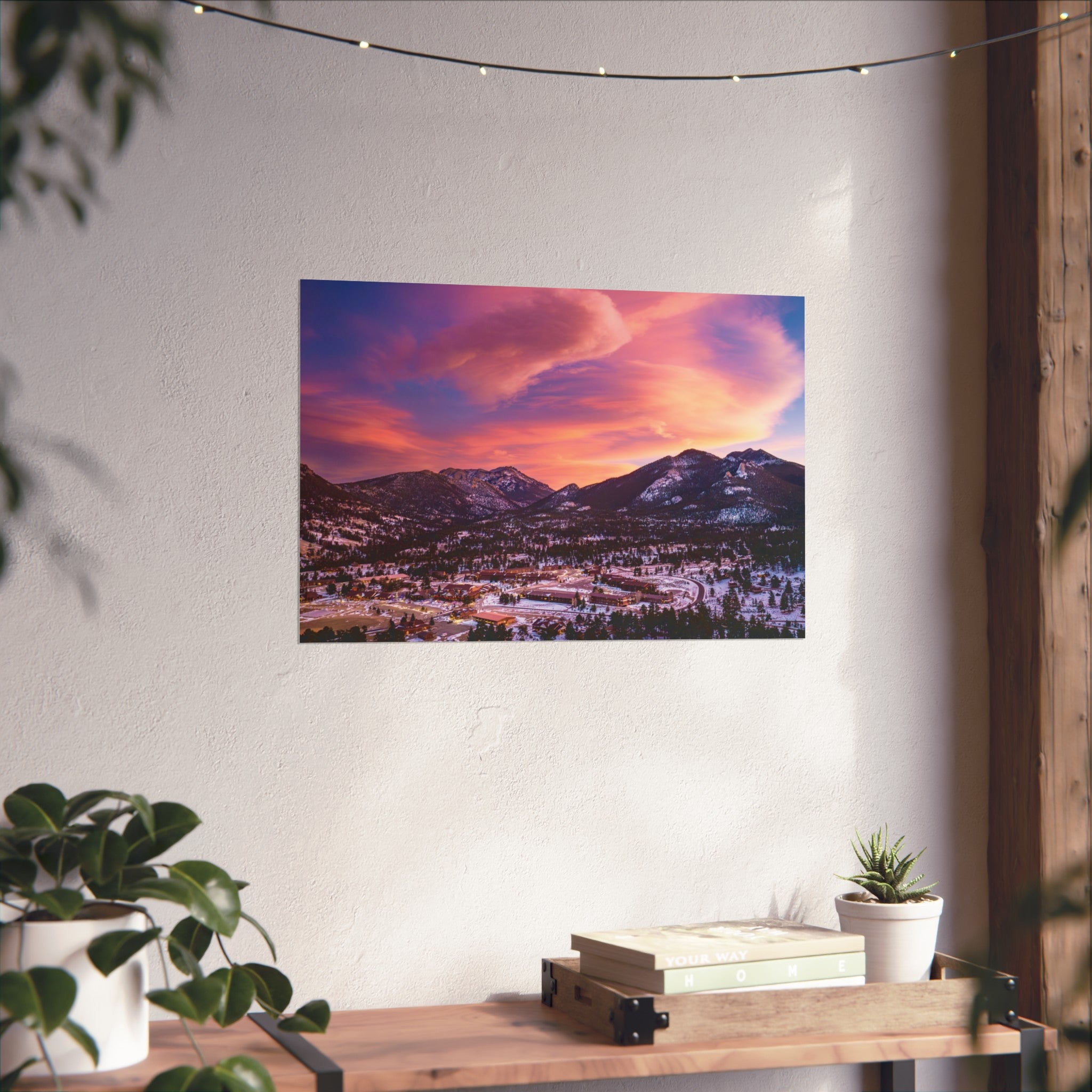 Winter Sunset at Estes Park Center Fine Art Poster, Nature Decor, Landscape Wall Art, Living Room Art, Home Office Print