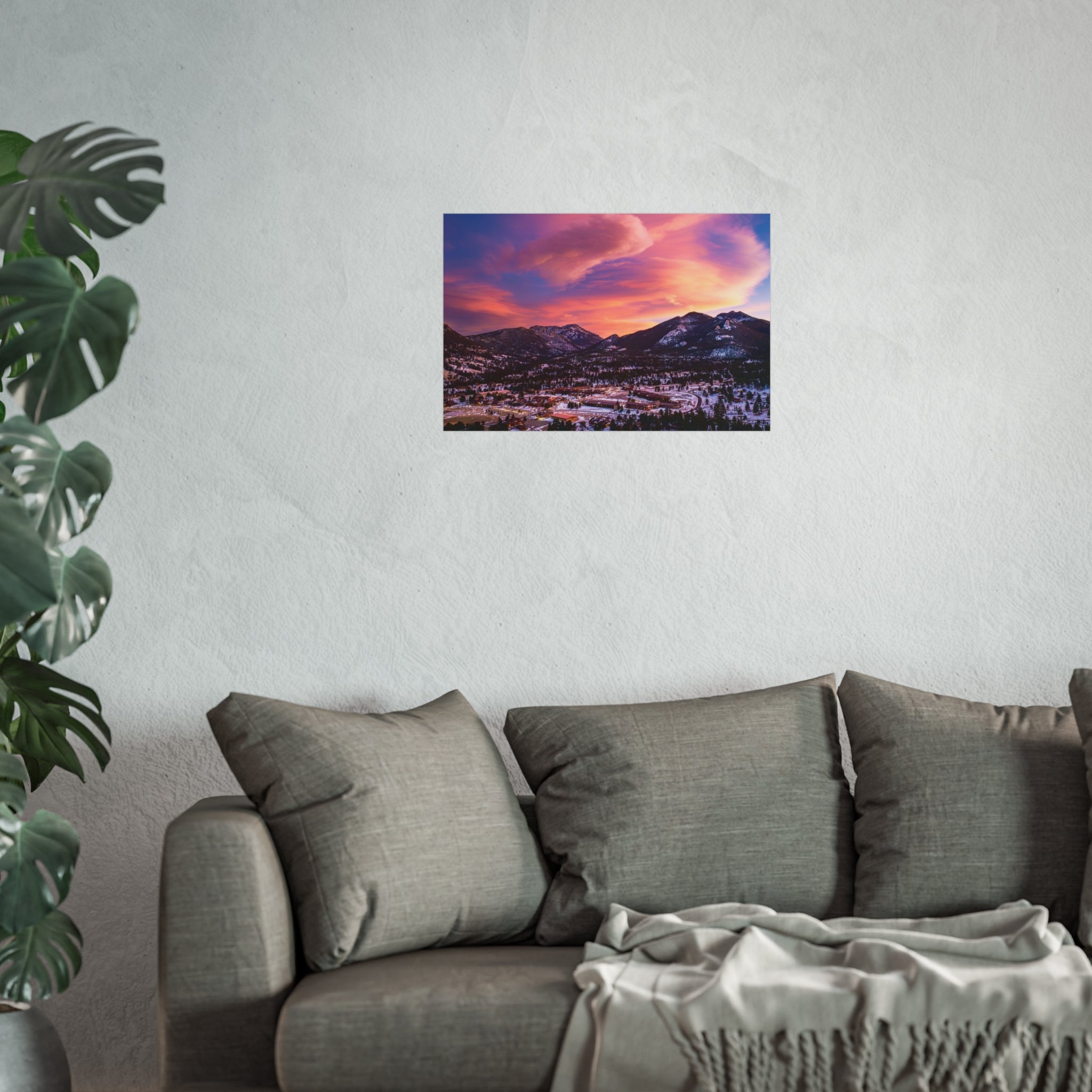 Winter Sunset at Estes Park Center Fine Art Poster, Nature Decor, Landscape Wall Art, Living Room Art, Home Office Print