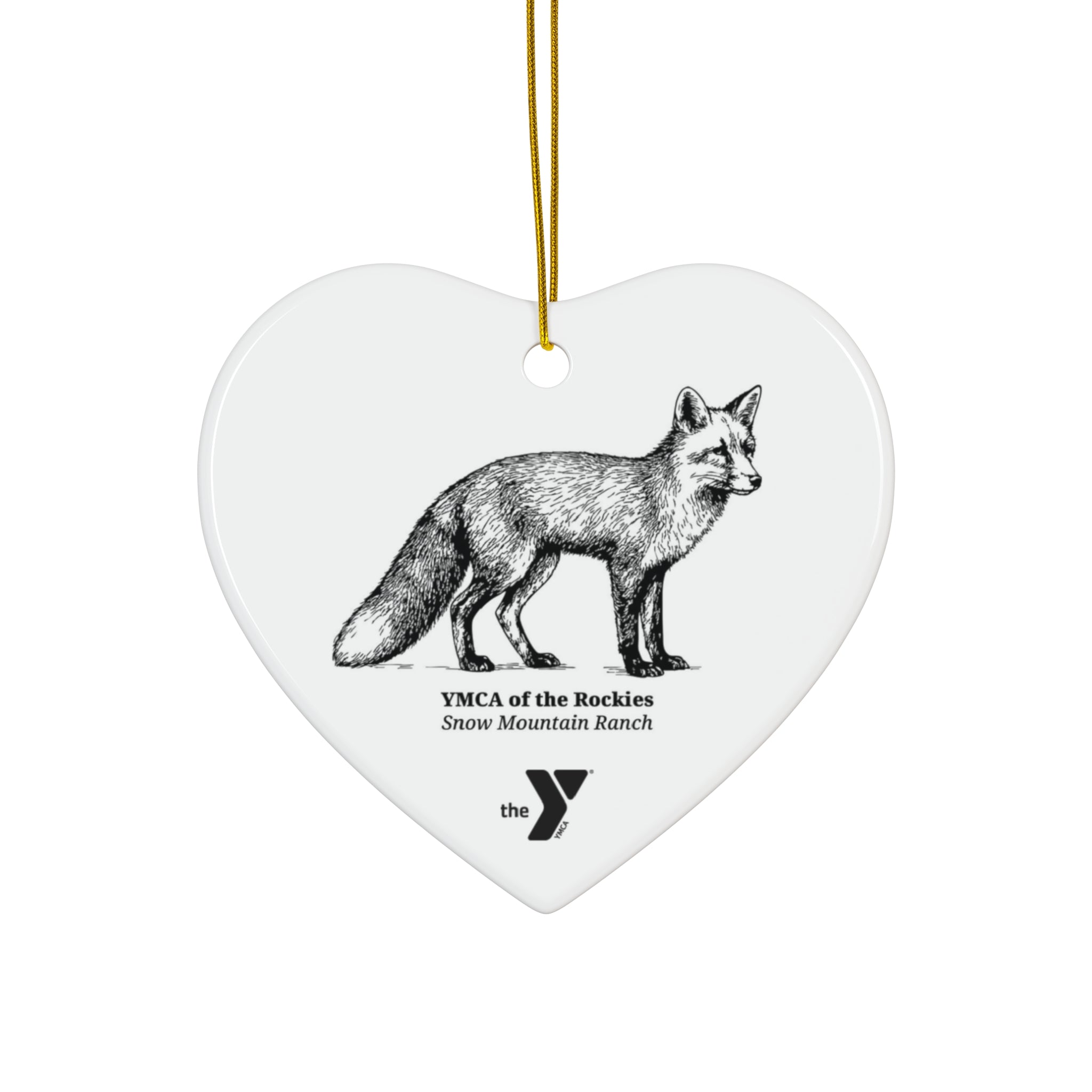 Snow Mountain Ranch Fox Ceramic Ornament, 3 Shapes