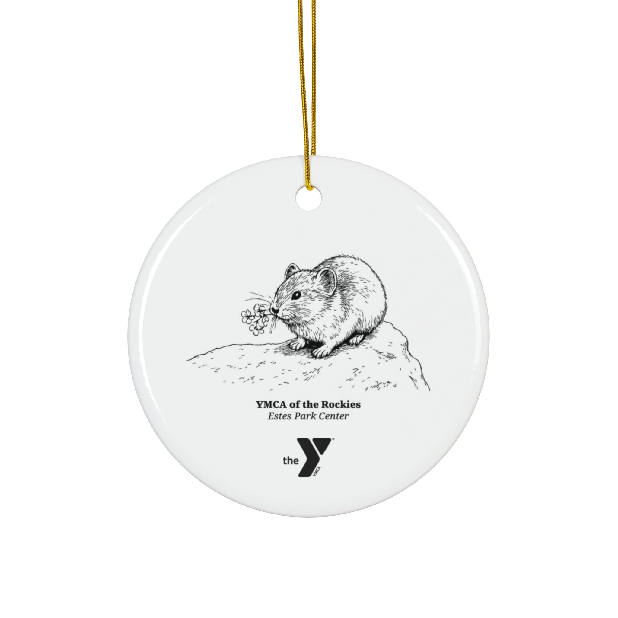 Estes Park Center Pika Ceramic Ornament, 3 Shapes