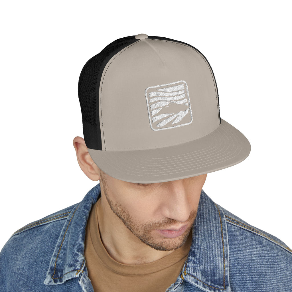 Embroidered 5 Panel Trucker Cap - Stylish Casual Headwear for Outdoor Adventures