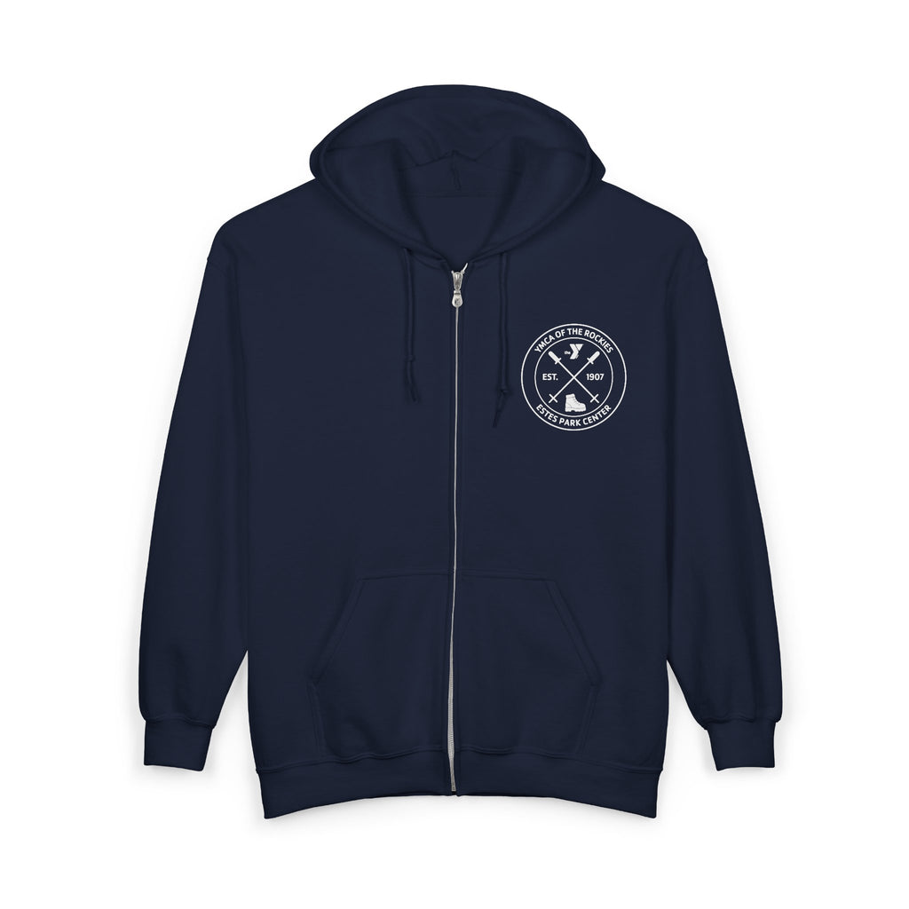 Estes Park Center Compass Logo Full‑Zip Hooded Sweatshirt