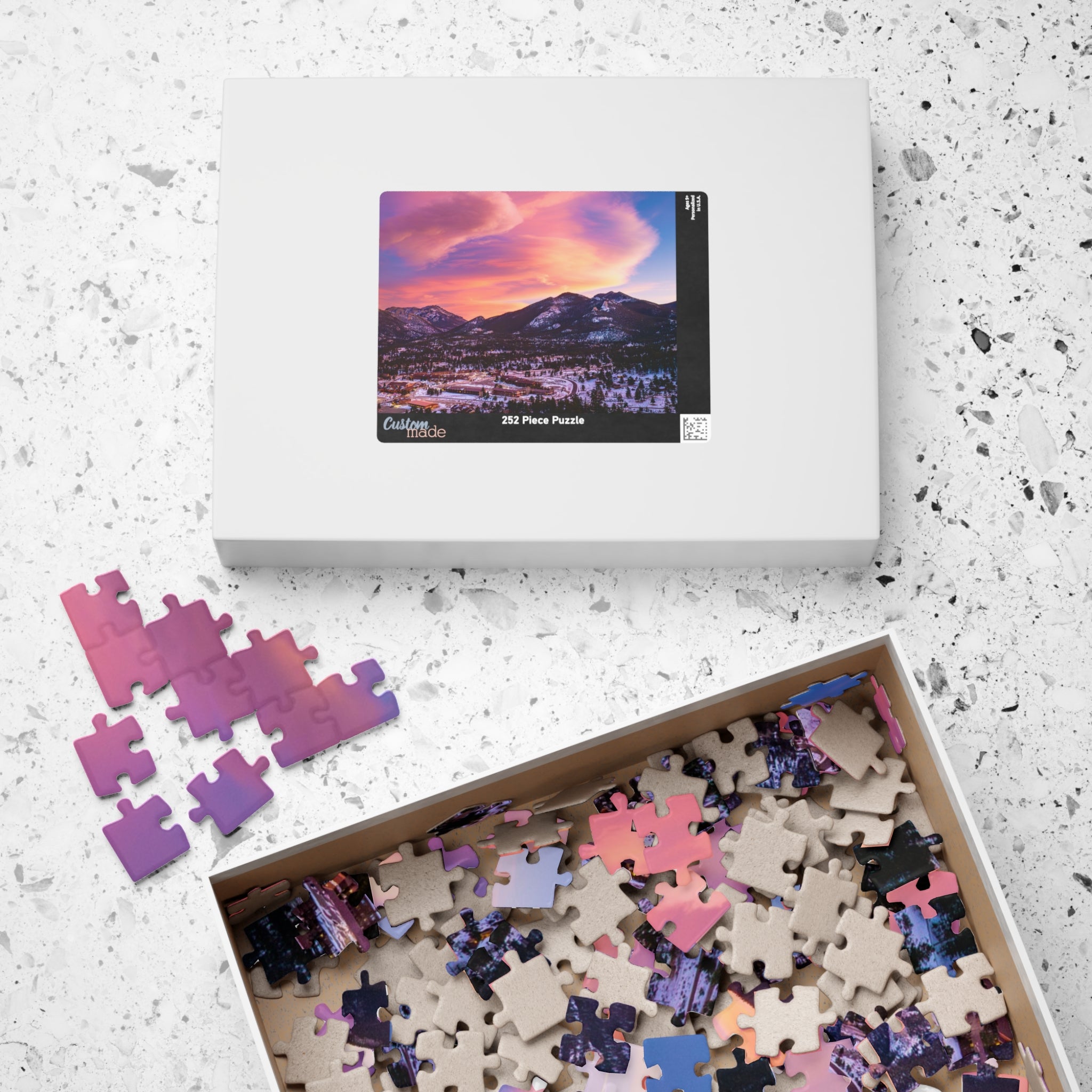 Estes Park Center Puzzle – Winter Sunset Over the Rockies